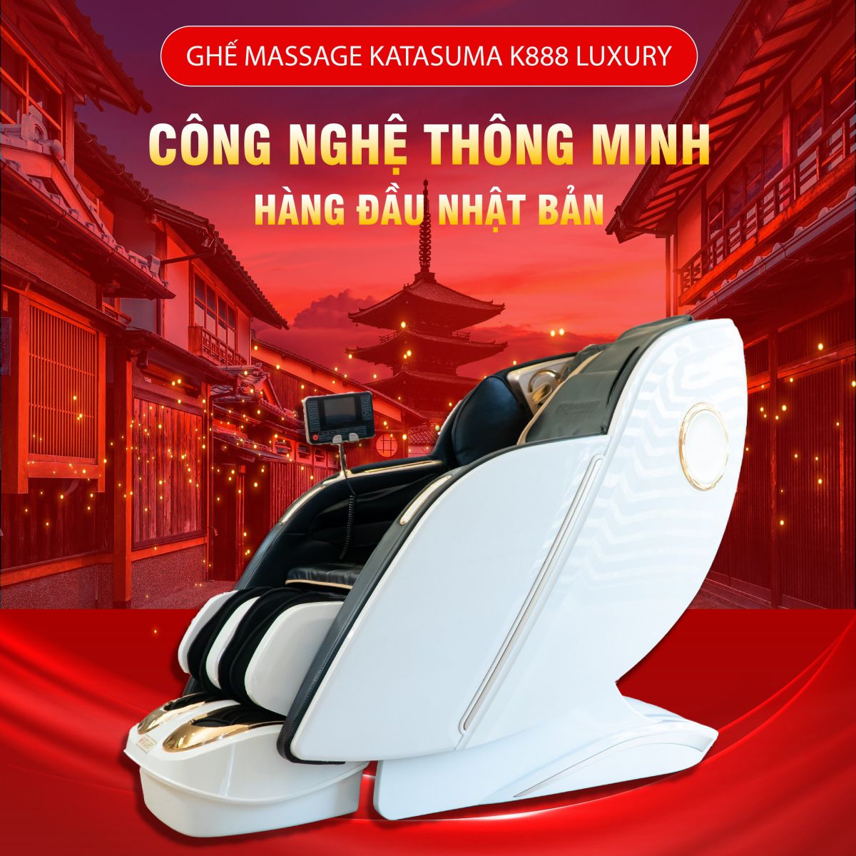 Ghế massage Katasumi K888 hiện đại nhiều tính năng massage